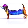 Sansukjai Hand-Blown Glass Dachshund Figurine - Miniature Animal Art Collectible, 4.5" Long, Multi-Red - View #6