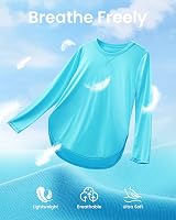 G4Free Women's UPF 50+ Long Sleeve Shirt UV Sun Protection Lake Blue view 4