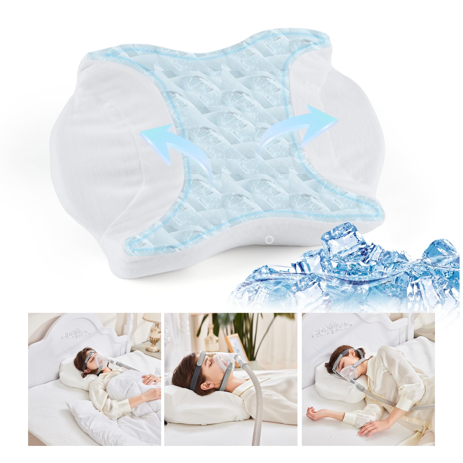Photo 1 of Dlight BD CPAP Pillow for Side Sleepers-Height Adjustable Memory Foam Pillow for CPAP Mask User-Reduce Full Mask Air Leak&Pressure for Back and Side Sleepers