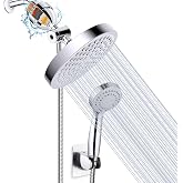 Filtered Shower Head with Handheld, High Pressure Rainfall Shower Head | Filter for Hard Water, Removes Chlorine &amp; Impurities, 60'' Hose, Adjustable Holder, Chrome Finish (Silver)