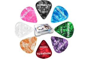 15 Pcs Guitar Picks with Organizer Storage Case, 0.5 0.75 1.0 mm Thin Medium Heavy Thickness & Variety Colorful Premium Cellu