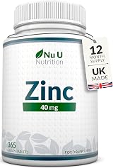 Nu U Nutrition Zinc Tablets 40mg - 365 Vegan Easy Swallow - UK Made view 1