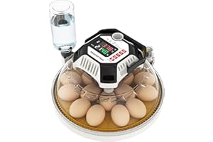 Incubators for Hatching Eggs, 12–18 Egg Adjustable Capacity Automatic Egg Incubator with Digital Temperature & Humidity Monit