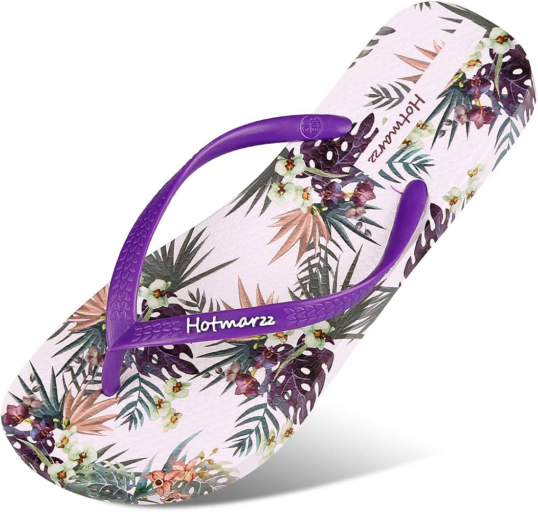 womens purple flip flops