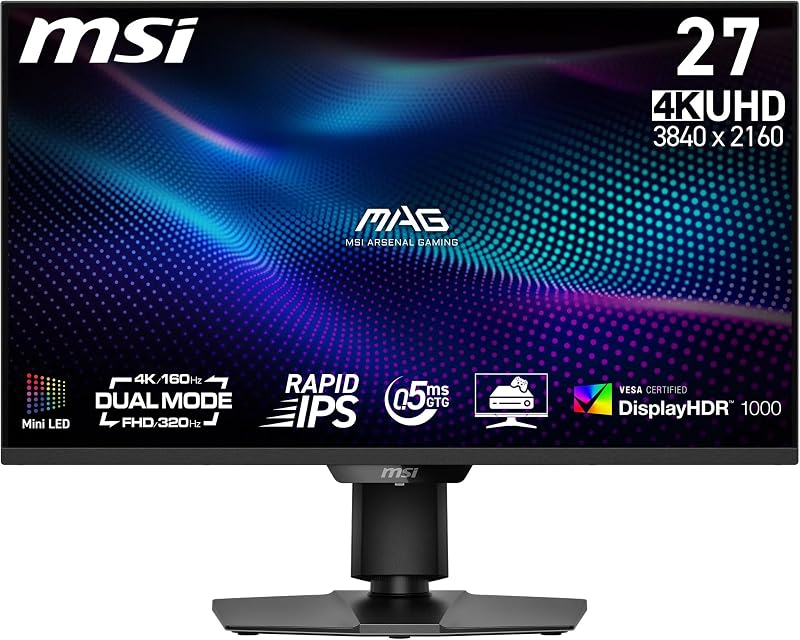 MSI MAG 274UPDF E16M 27-Inch 4K Mini-LED Gaming Monitor 3840x2160 0.5ms