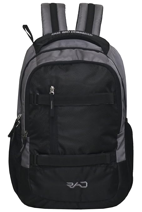 Rare And Demanded Polyester 20 Ltr Grey, Black Laptop Backpack