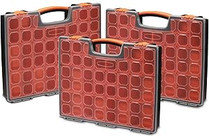 EMENTOL 3PCS Multi-Purpose Portable Organizer Box Set with 72-Removable Compartments, 3 Pieces Professional Boxes with Dimens