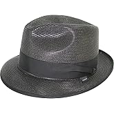 Stetson Latte Milan Straw Felt Fedora Hat Black
