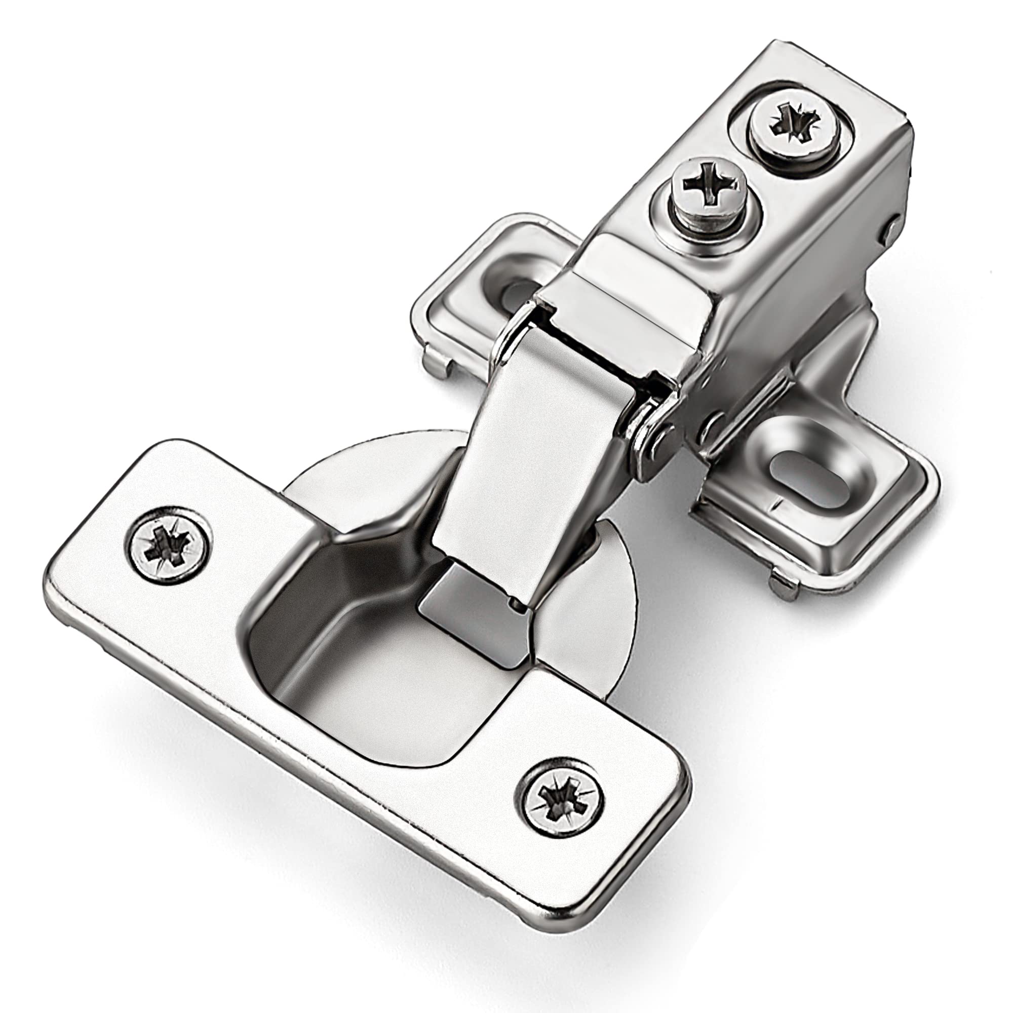 Photo 1 of Ravinte 2 Pack Short Arm Kitchen Cabinet Hinges for 5/8 Inch Overlay Cabinet, Brushed Nickel 105 Degree Opening Angle Hinges, Soft Close Concealed with Mounting Screws for Face Frame Door