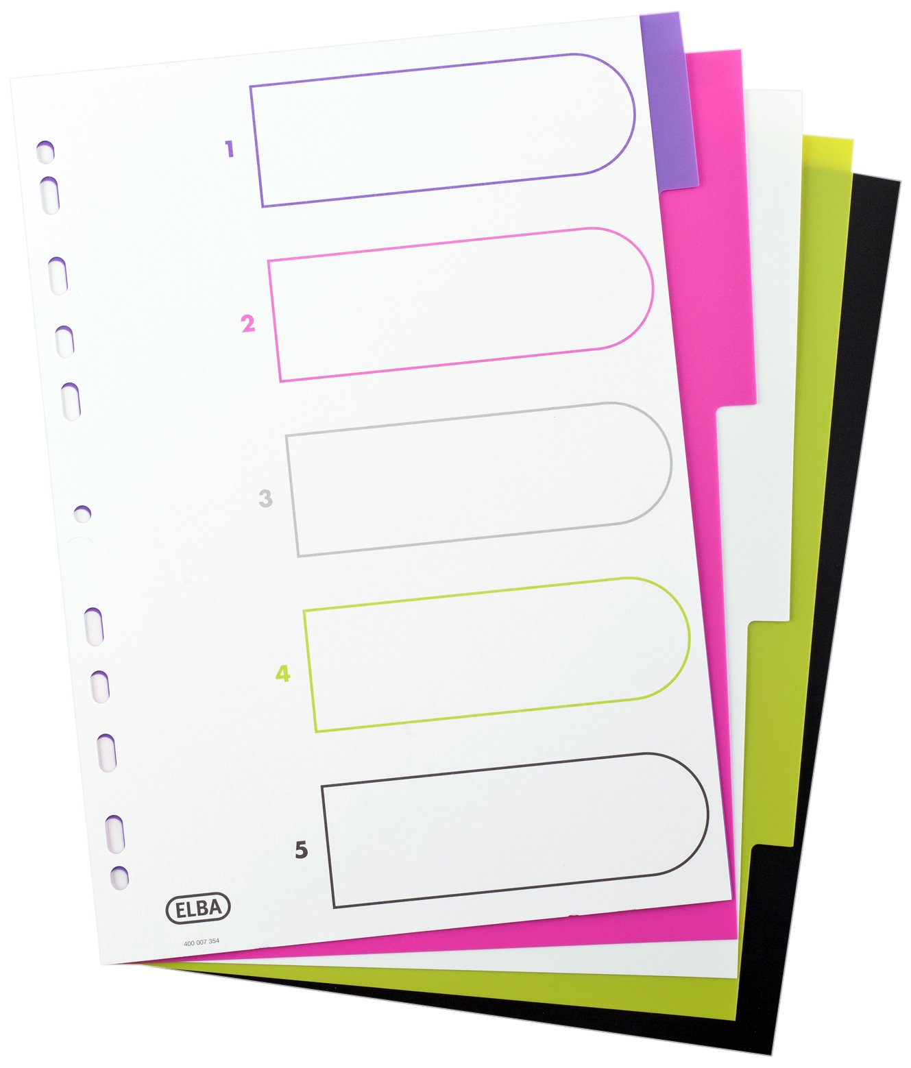 Elba Plastic tab dividers 5-teilig 20 Register Multi-Coloured