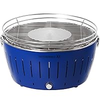  435 XL Lotusgrill Lotusgrill blau Edelstahl Stahl Kunststoff klein Camping Balkon Picknick ✔ rund ✔ tragbar rauchfrei ✔ Grillen mit Holzkohle ✔ für den Tisch 