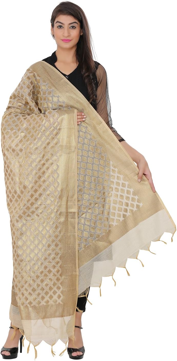 Devam Women's Cotton Silk Banarsi Jacqard Dupatta