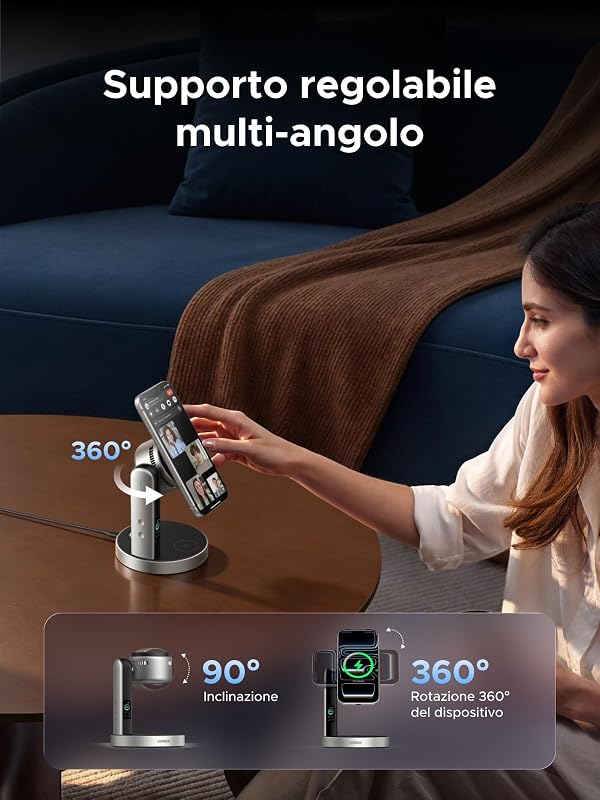 MagFlow Pro 3 in 1 Caricatore Wireless Qi2 25W, Ventilatore TEC