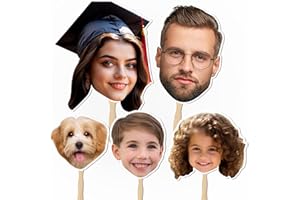 Custom Big Head with Your Photo,Custom Face Fans Cardboard Cutout,Big Heads on a Stick, Personalized Big Head with Photo, Gra