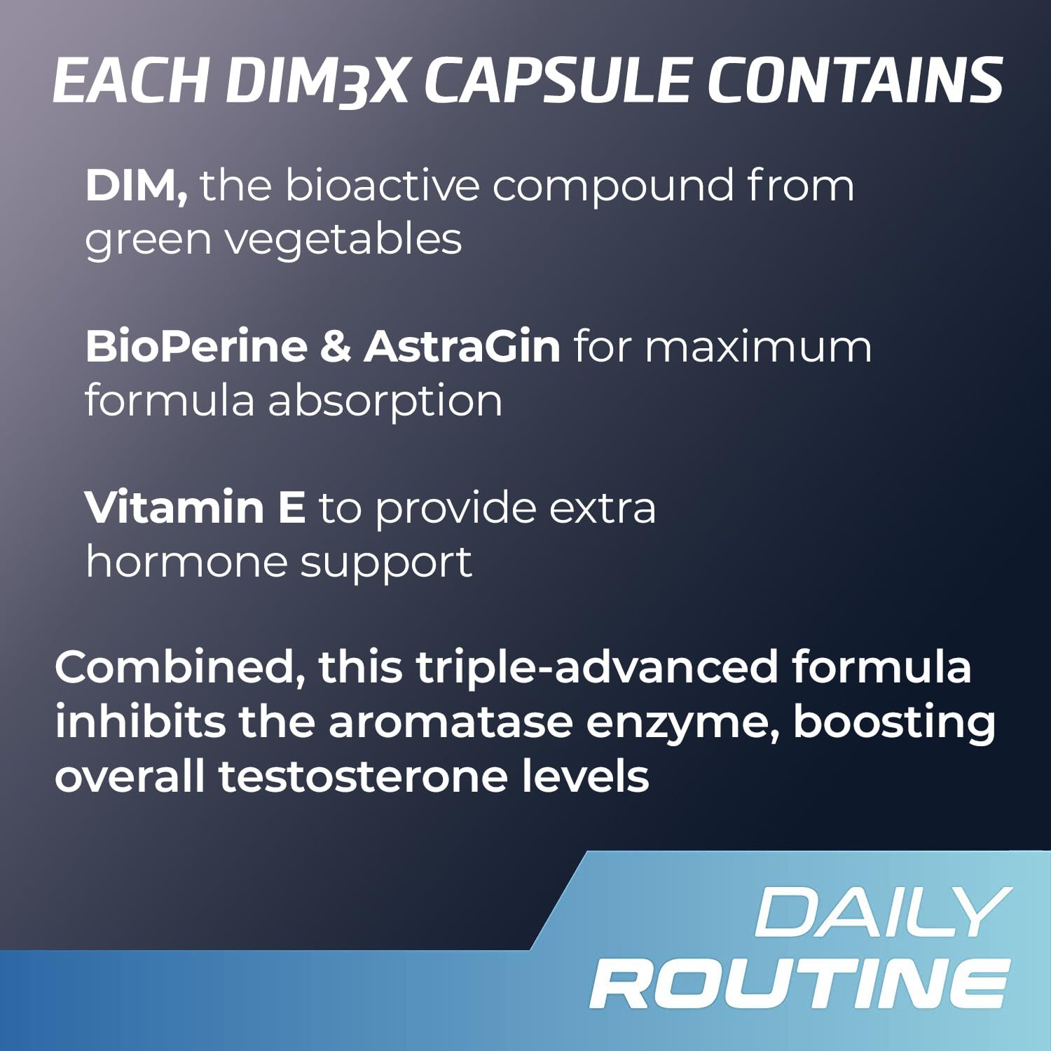 DIM 3X 200mg Supplement | Dim Estrogen Blocker for Men & Aromatase Inhibitor | Men’s Hormone Balance & Fitness Booster Supplement | 90 Capsules