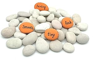 lifetop 50pcs Tiny White Painting Rocks DIY Rocks for Painting Detail-Painting Smooth Surface Stones,Arts and Crafts ，0.7 to 1.0 inches ，So Small Rocks, Hand Picked for Painting Rocks