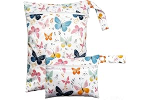 2PCS Handheld Water-Resistant Diaper Bags (14×10/6.9×5.9Inch) - Zippered Item Storage for Travel, Zippered Pockets with Handl