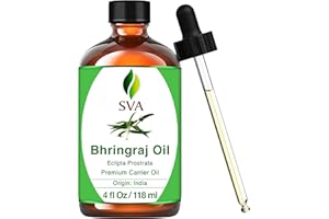 SVA ORGANICS SVA Bhringraj Premium Carrier Oil 4oz (118ml) With Dropper for Hair Oiling, Scalp Massage & Skin Care