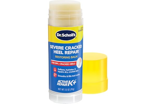 Dr. Scholl's Severe Cracked Heel Repair Restoring Balm 2.5oz, with 25% Urea for Dry, Cracked Feet, Heals and Moisturizes for Healthy Feet