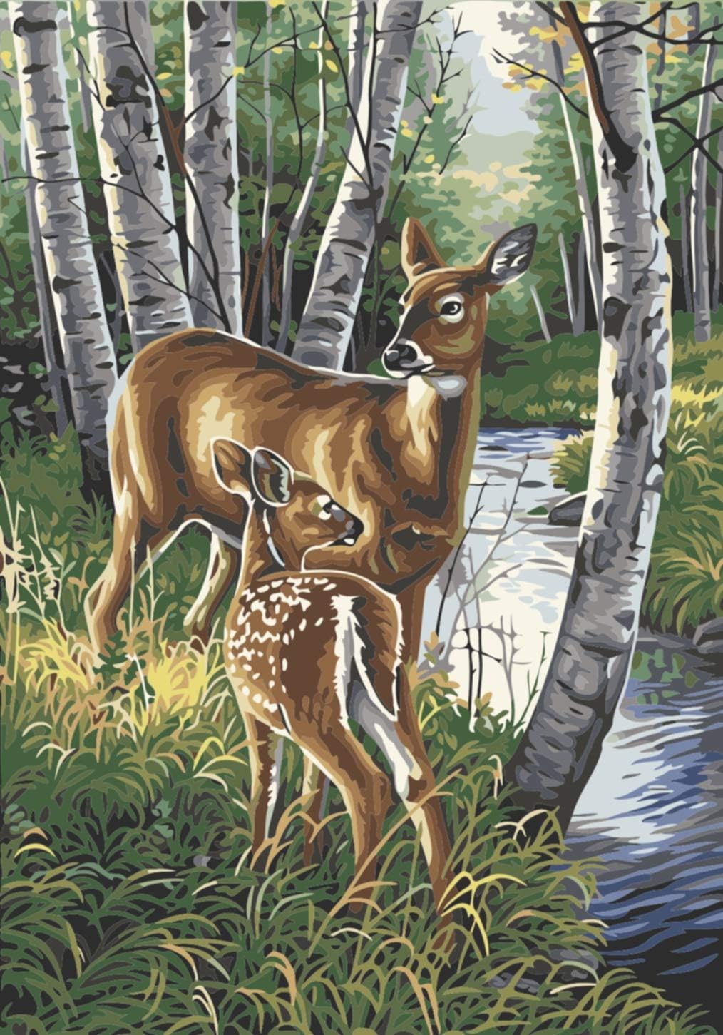 Amazon.com: Digital DIY Deer Animal Paint Canvas Oil Painting Kit Paint