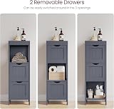 VASAGLE Bathroom Floor Cabinet Freestanding with 2 Drawers Slate Grey BBC042G01 view 4