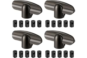 Avenuebool 4 Pack Universal Tee Crank Casement Window Handles, Low Profile Design Prevents Interference with Window Coverings, Crank Replacement Handles, 1-1/8" x 2-3/8 (Satin Bronze)