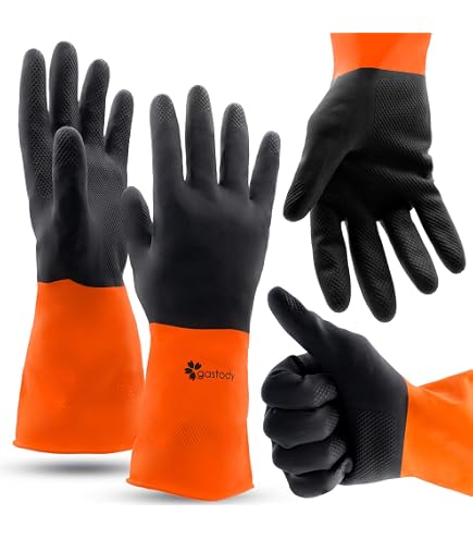 Gants Nitrile Manches Longues 63,5 Cm Atlas 772 L - Résistance Chimique, Doublure Coton, Jaune