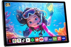 NINEYIN 11.5" Android 13 Car TV,Touchscreen Headrest Monitor for Car Back Seat Entertainment System,Support Phone Wireless Mirroring Sync Screen HDMI SD Card USB 4K Video Playback (2G+32G(1*pc))