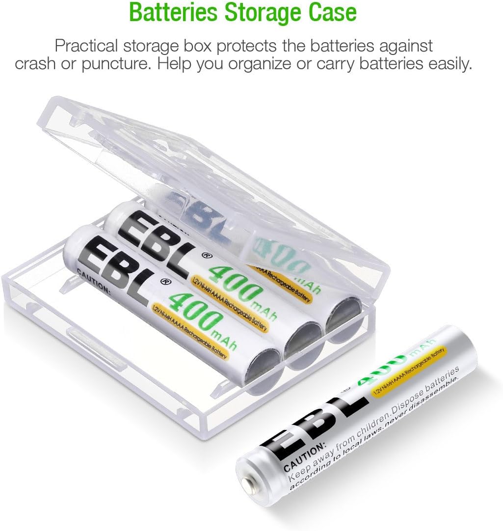EBL AA AAA AAAA Ni-MH Ni-CD Individual Smart Battery Charger with 4 Pack AAAA Rechargeable Batteries 400mAh Surface Pen Battery: Home Audio & Theater