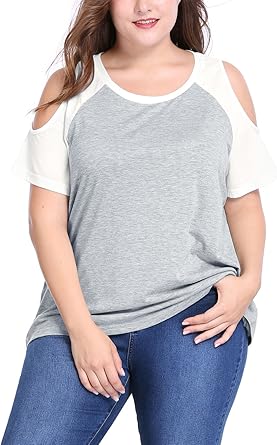 cold shoulder plus size tops