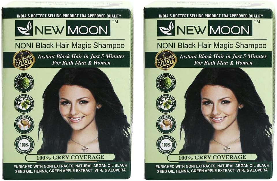 New Moon Noni Natural Black Hair Dye Color (20 ML 5 PIECES)