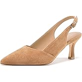 Mostrin Kitten Heels for Women Slingback Pointed Closed Toe Heels Women's Pumps Shoes for Wedding, Party, Commuting