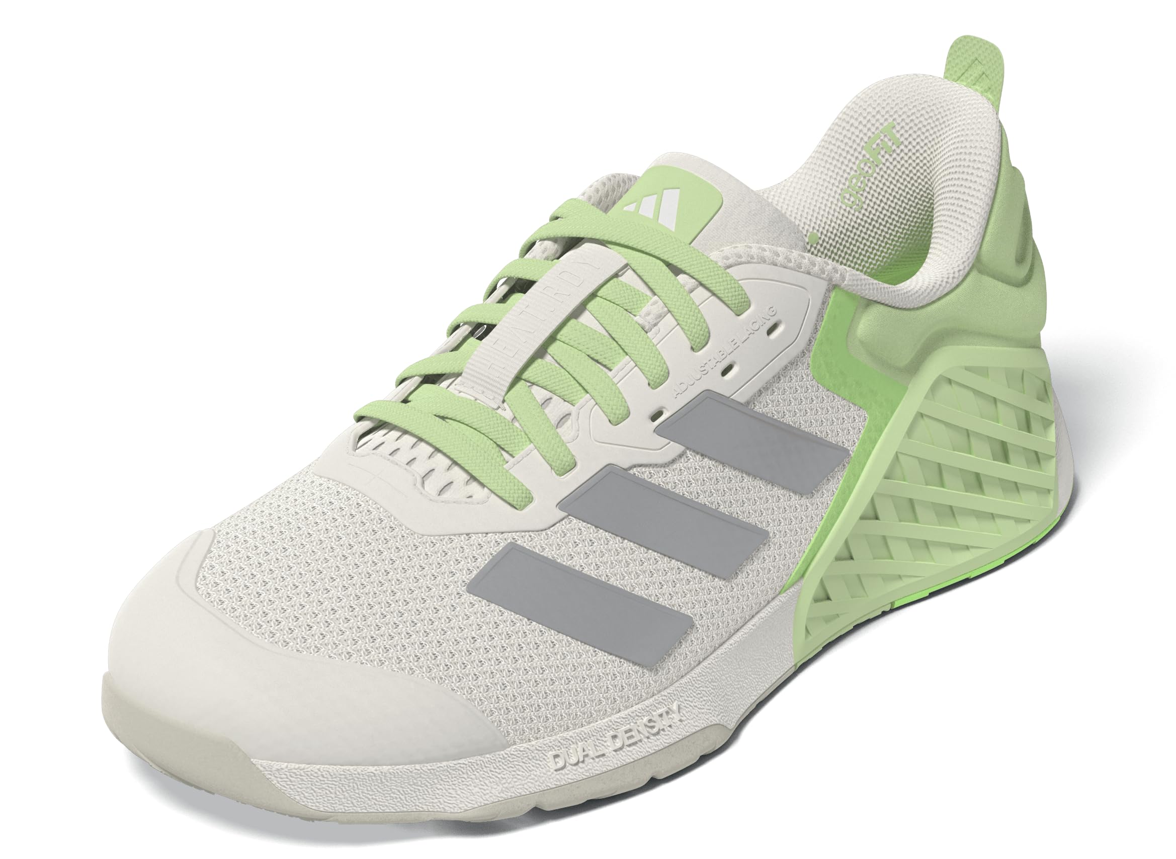 adidas Women’s Dropset 3 Training, Halo Silver/Semi Green Spark/Lime Burst, 14
