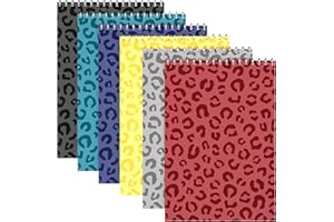 ScribbleMate Steno Pads Spiral 6x9 Assorted Colors Notebooks for Work, 80 Sheets Top Spiral Notepad Stenographer Steno Books (6 Pack, Bold Colors)