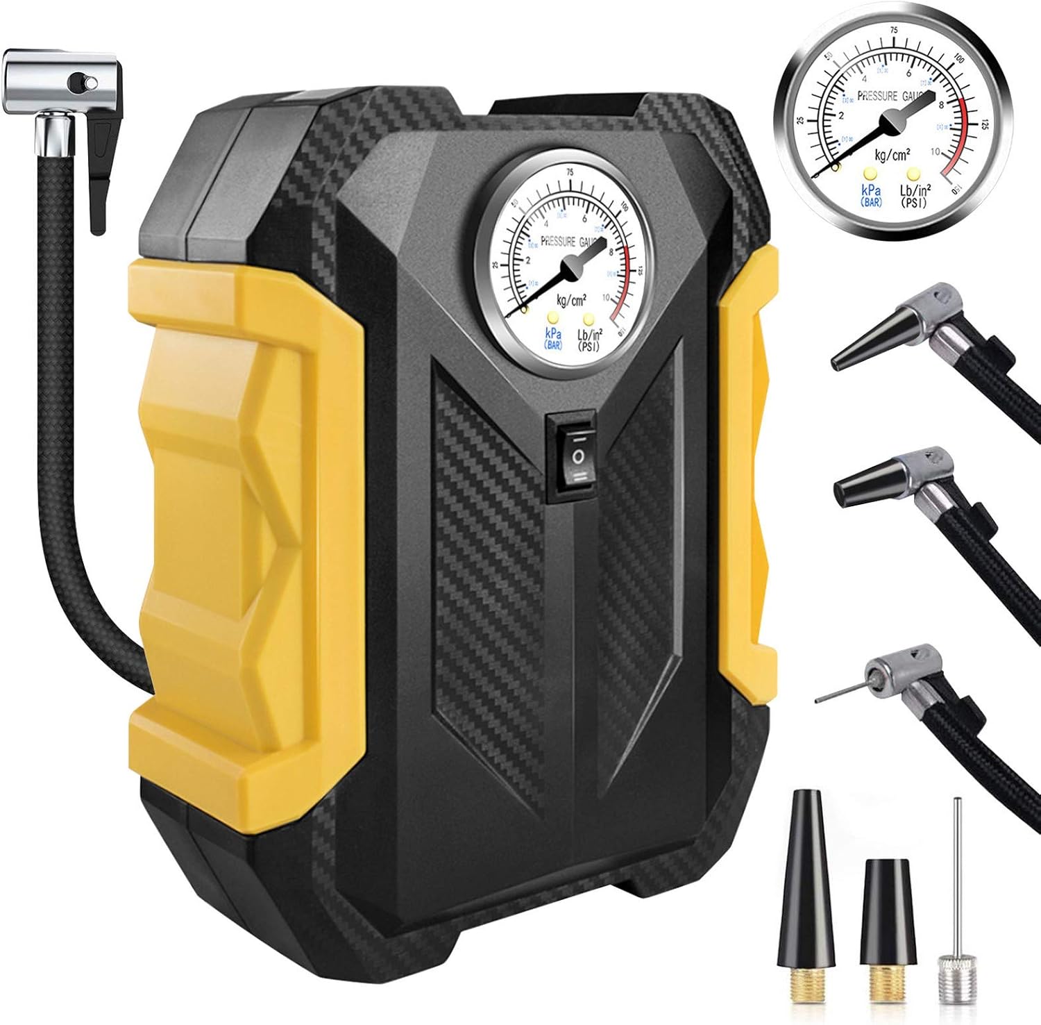 Tyre Inflator for Cars, Air Compressor Tyre Pump Portable Electric Car
