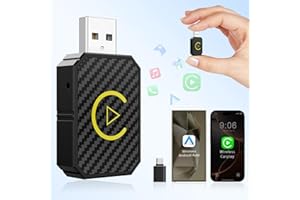 QUANLEX Mini Wireless CarPlay and Wireless Android Auto Adapter 2024 for iPhone/Android, Carplay Wireless Dongle Plug and Play Low Latency Converts Wired to Wireless CarPlay for Cars 2016+, (Black)