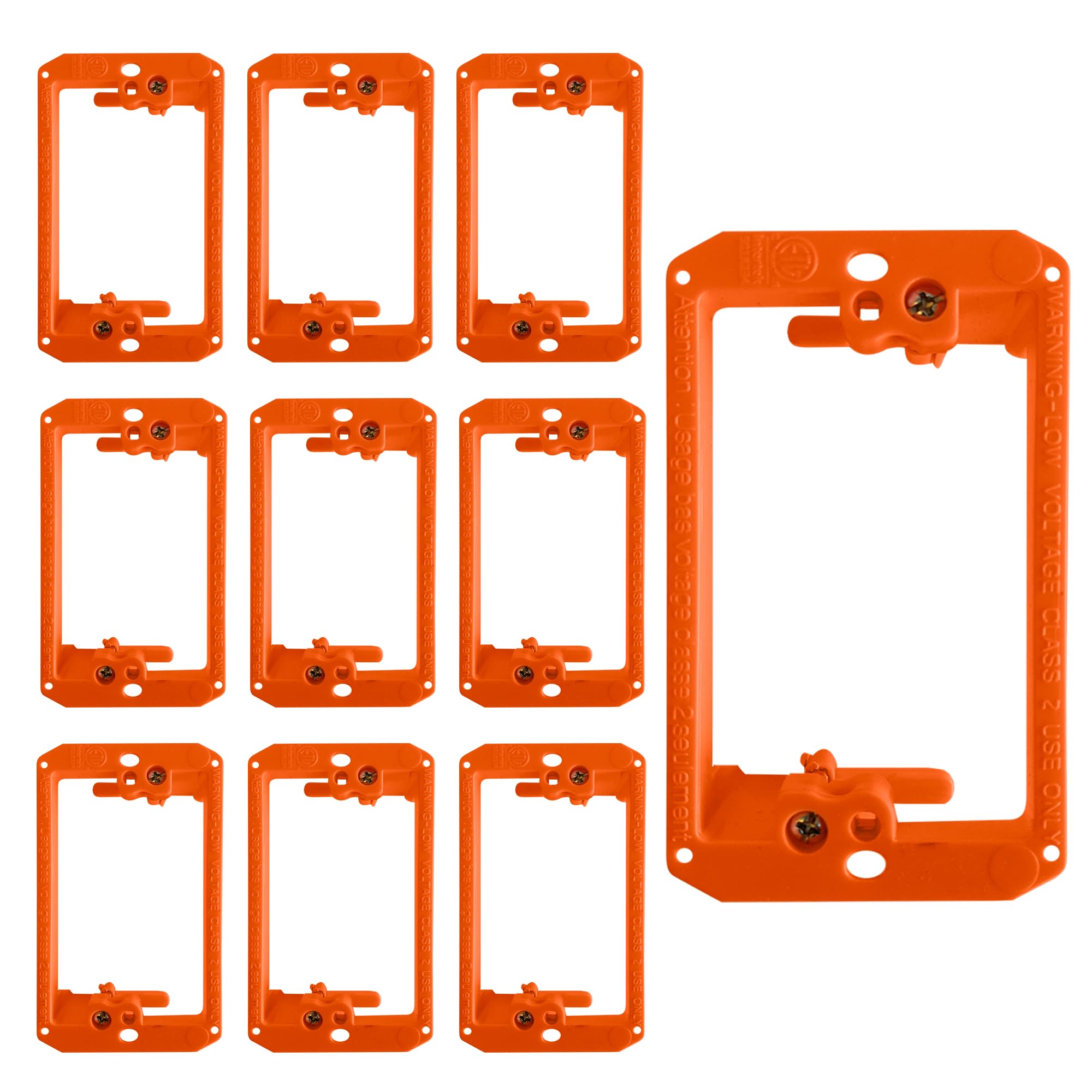 Photo 1 of 10 Pack Low Voltage Mounting Brackets 1 Gang for Drywall Outlet Cable Pass Through Wall Plates - Cable Wall Plate Bracket for Old Work, Telephone Wires, Network Cable, Coaxial & Speaker Wire