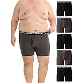 INNERSY Men's Big and Tall Boxer Briefs Cotton Stretch Moisture Wicking Underwear 5-Pack