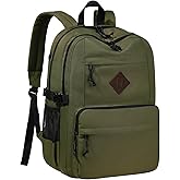 Kasqo Backpack for School, 20l Large Schoolbag for Teens Boys Girls Water-Resistant Lightweight Bookbag Casual Daypack for Men Women College Travel Work Army Green