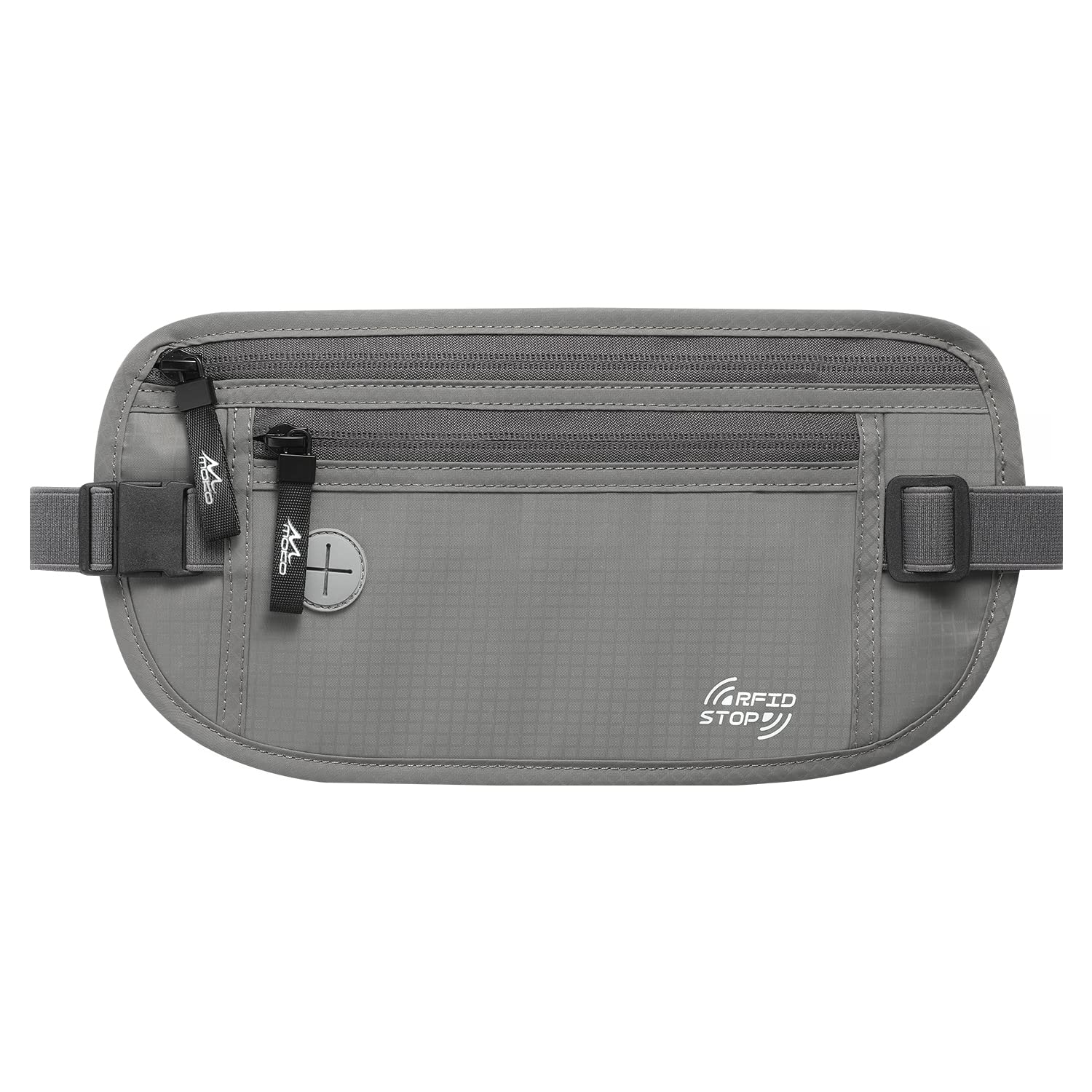 MoKo Secure Money Belt for Travel, RFID Block Undercover Hidden Travel Wallet for Men & Women, Grey