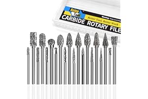Asieg Tool 20 Pcs Carbide Die Grinder Burrs Bits 1/8" Shank for Dremel Milwaukee Metal Grinding Wood Stone Steel Carving Cutting Engraving Grinder Kit Attachment Rotary Tool Accessories Sets