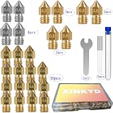 XIN-KYD 25pc MK8 Nozzle Set Brass Stainless Steel 0.2-0.8mm Ender 3 V2 CR-10 view 7