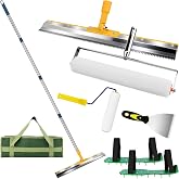 Self Leveling Tool Kit, 20 Inch Spiked Roller, All-in-One Kit,Canvas Bag | Comes With Telescopic Handle, Spike Shoes, Scraper, Canvas Bag For Garage, Basement &amp; Commercial Floor Leveling Projects