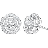 EIoways Moissanite Stud Earrings, 0.53Ct, D Color, VVS1 S925 Sterling Silver Moissanite Flower Stud Earrings, Flower Cluster Earrings, Valentines Anniversary Birthday Mothers Day Jewelry Gifts for Women