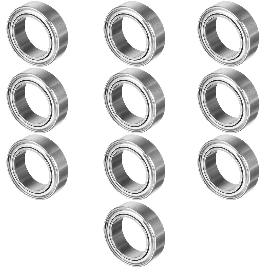 Sourcingmap 10pcs MR128ZZ 8mmx12mmx3.5mm Double Shielded Miniature Deep Groove Ball Bearing