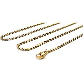 VersaKits Necklace Chains for Pendants Stainless Steel Box Chain Necklace Square Rolo Cable Chain for Men Women