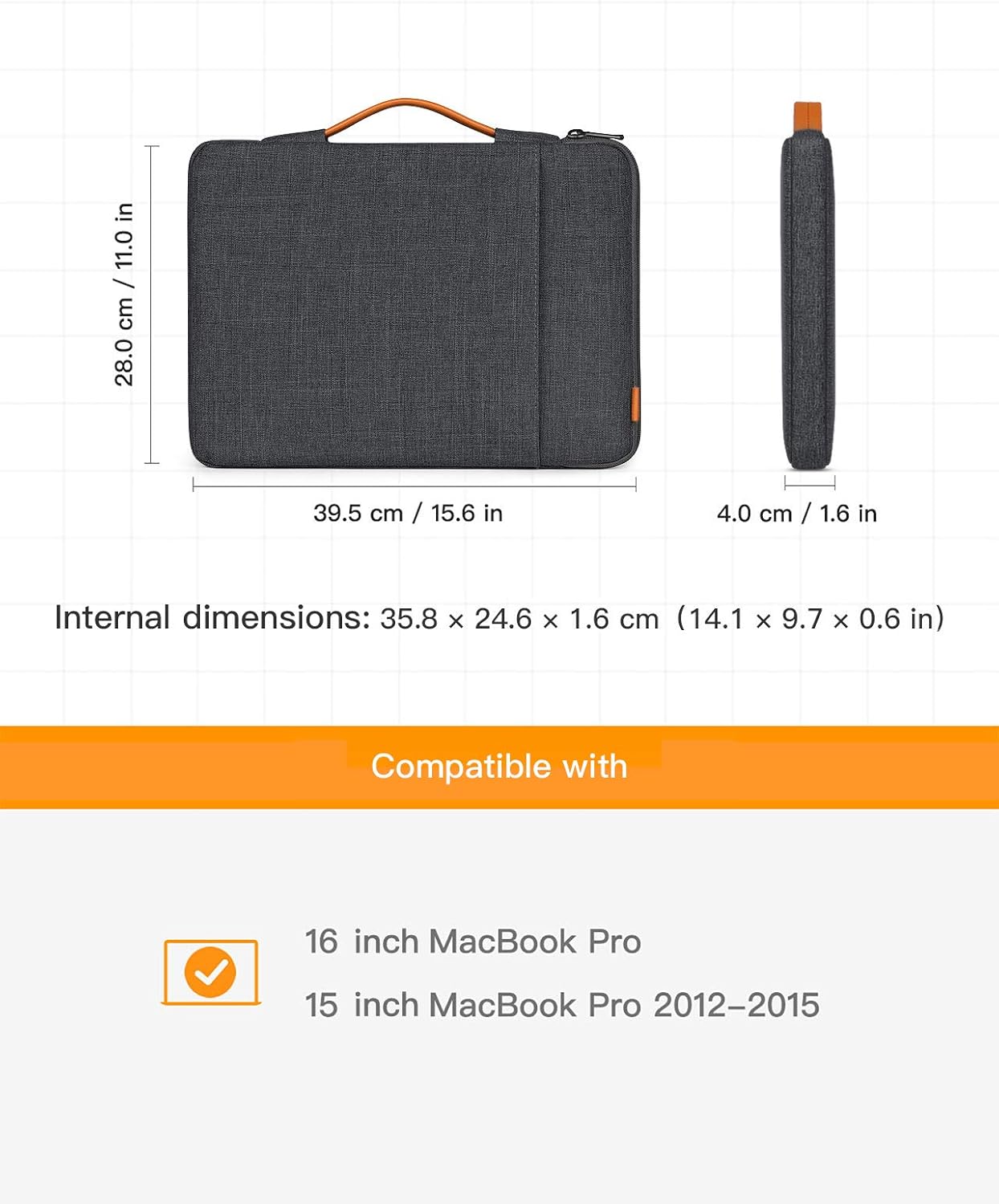 Inateck 360° Protection Laptop Case Sleeve Bag Compatible with 16-inch MacBook Pro/Max M5 M4 M3 M2 M1 2019-2026 - Image 3