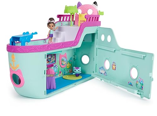 Gabby’s Dollhouse, Gabby Cat Friend Ship, Cruise Ship Toy with 2 Toy Figures, Surprise Toys and Dollhouse Accessories, Kids’ Toys for Girls and Boys 3+