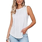 CUPSHE Pleated Tank Tops Women Summer Casual Summer Sleeveless Tee Shirt Trendy Beach Cover Up Vacation Outfits