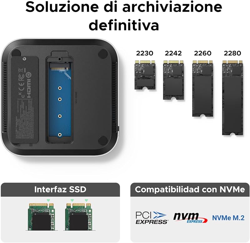 USB4.0 40Gbps Docking Station Compatible con Mac Mini M4 y M4 Pro
